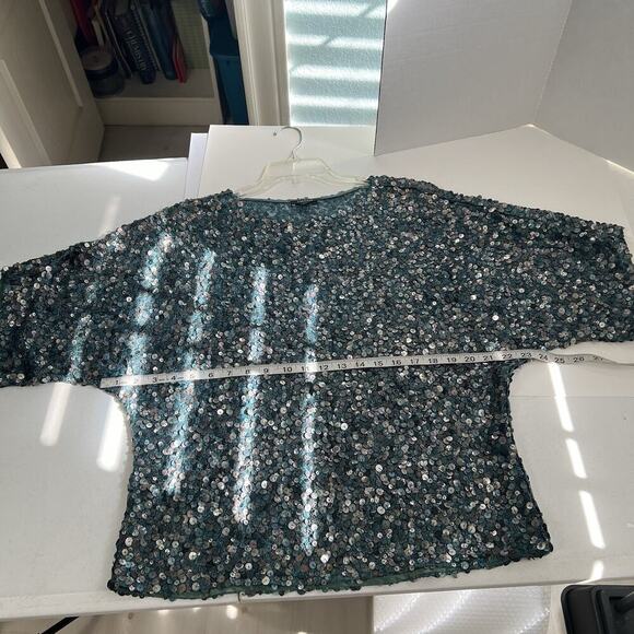 Carlisle Sequin Top Women’s Size 8 Teal Green Silver Evening Wear Fairy - Picture 8 of 11